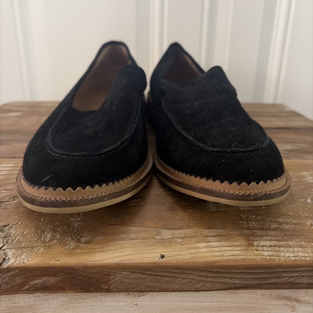 Susina Shoes Womens 8 M Black Suede Loafers Kellen Almond Toe Slip On - Picture 4 of 8